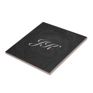 Kohl Black Monogram Personalised Tile