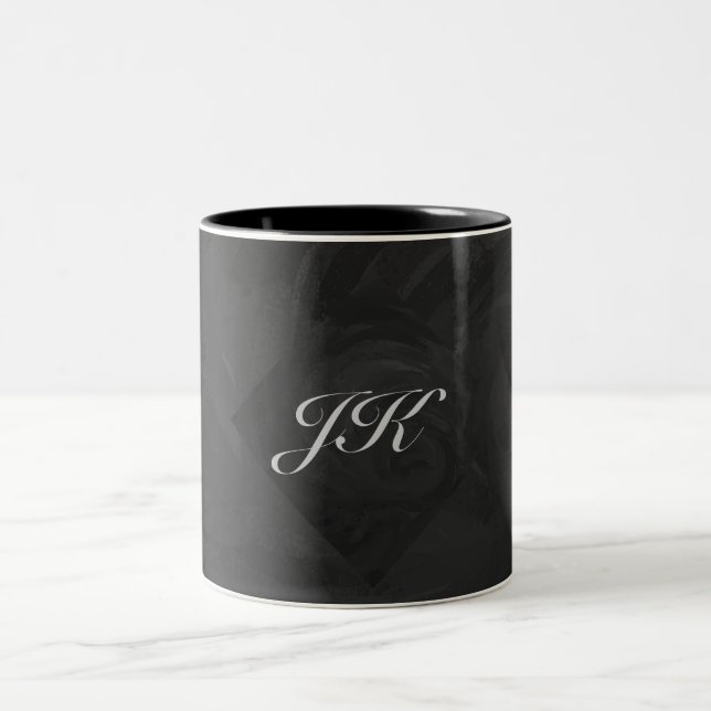 Kohl Black Monogram Personalised Two-Tone Coffee Mug (Center)