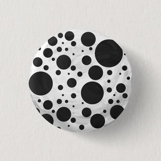 Kohl Black Polka Dot Pattern 3 Cm Round Badge (Front)