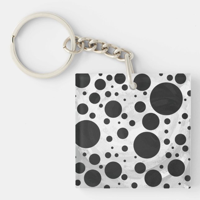 Kohl Black Polka Dot Pattern Key Ring (Front)
