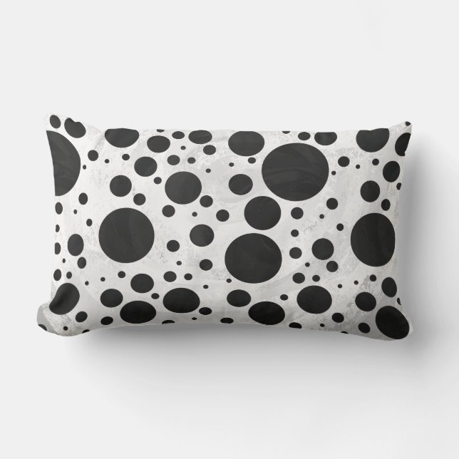 Kohl Black Polka Dot Pattern Lumbar Cushion (Front)