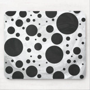 Kohl Black Polka Dot Pattern Mouse Mat