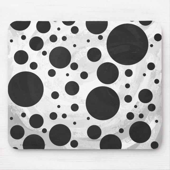 Kohl Black Polka Dot Pattern Mouse Mat (Front)