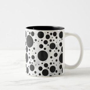 Kohl Black Polka Dot Pattern Two-Tone Coffee Mug