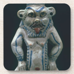 Kohl pot in the form of the god Bes, New Kingdom, Coaster