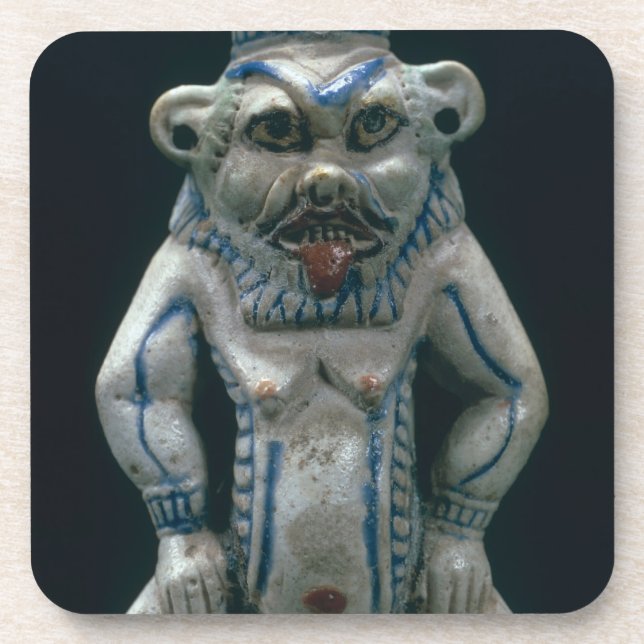 Kohl pot in the form of the god Bes, New Kingdom, Coaster (Front)