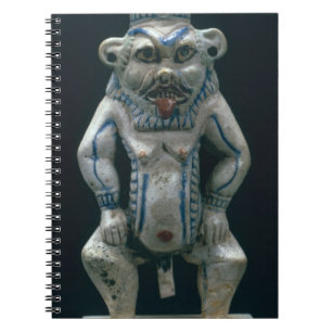 Kohl pot in the form of the god Bes, New Kingdom, Notebook