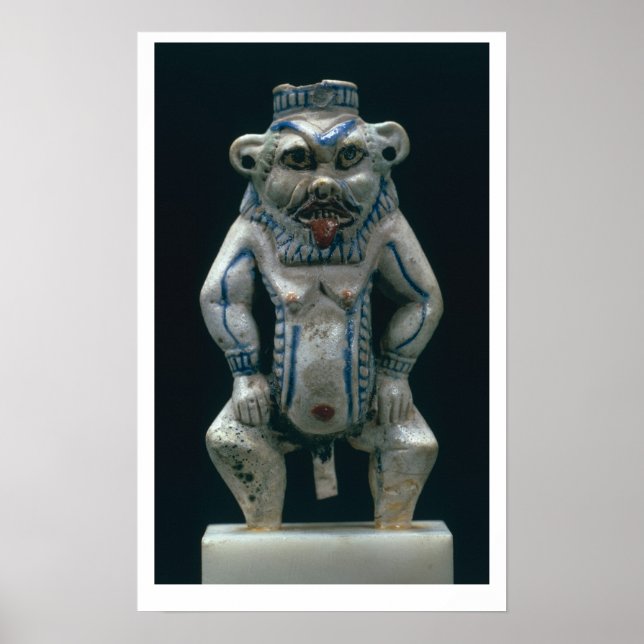Kohl pot in the form of the god Bes, New Kingdom, Poster (Front)