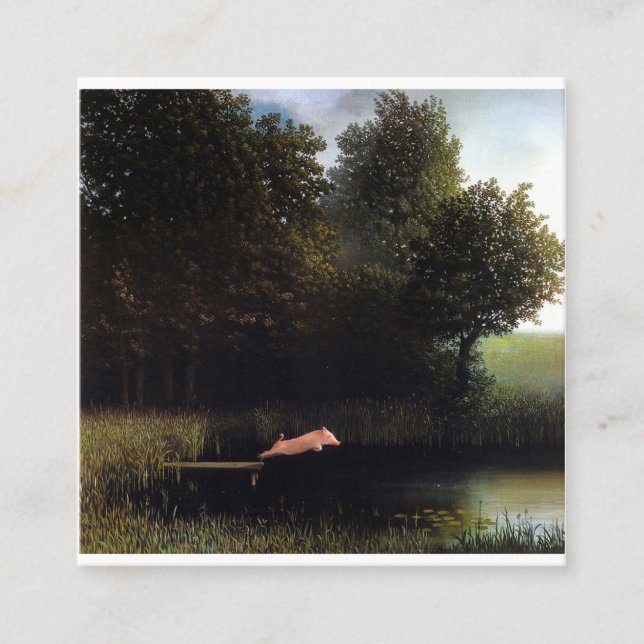 Kohler Pig Painting Square Business Card (Front)