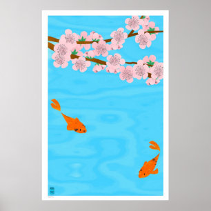 Koi and Sakura Poster