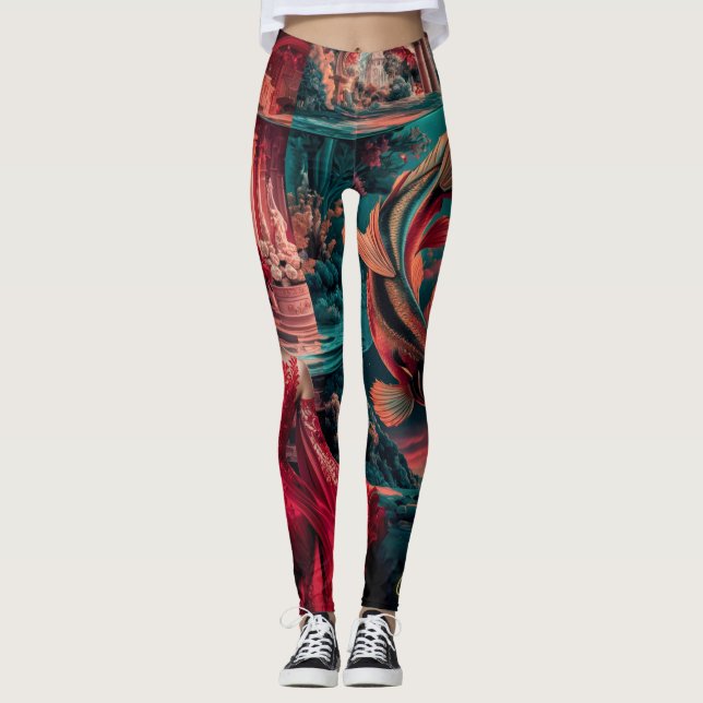 Koi and Woman  Leggings (Front)