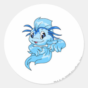 Koi Blue Classic Round Sticker