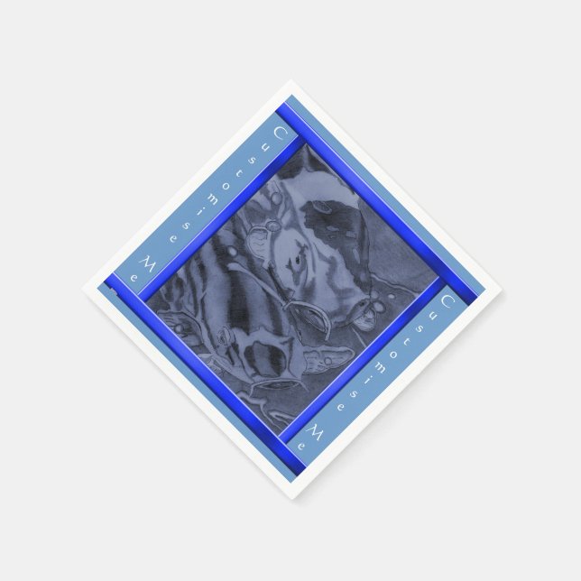 Koi (Blue) Napkin (Corner)