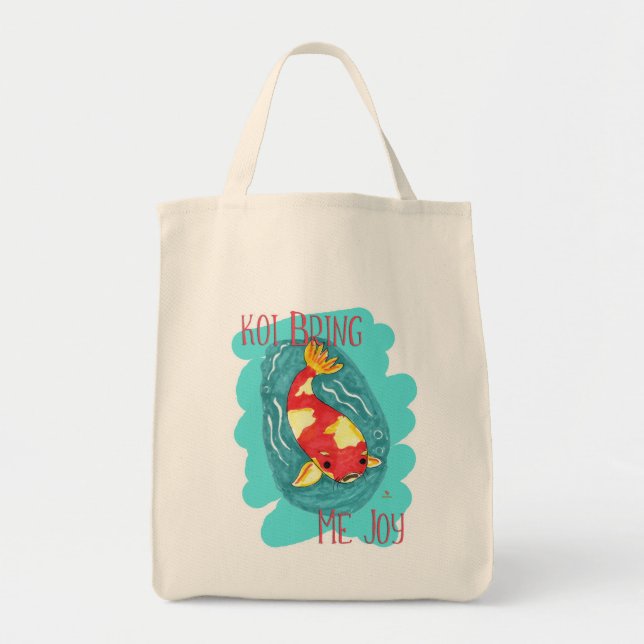  Koi Bring Me Joy Fun Fish Love Epic Motto Tote Bag (Front)