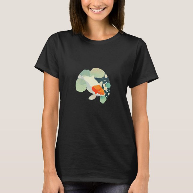 koi carp close up lilly pad japanese culture lotus T-Shirt (Front)