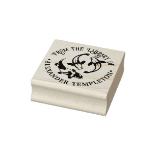 Koi Carp Fish Library Book Name Rubber Stamp
