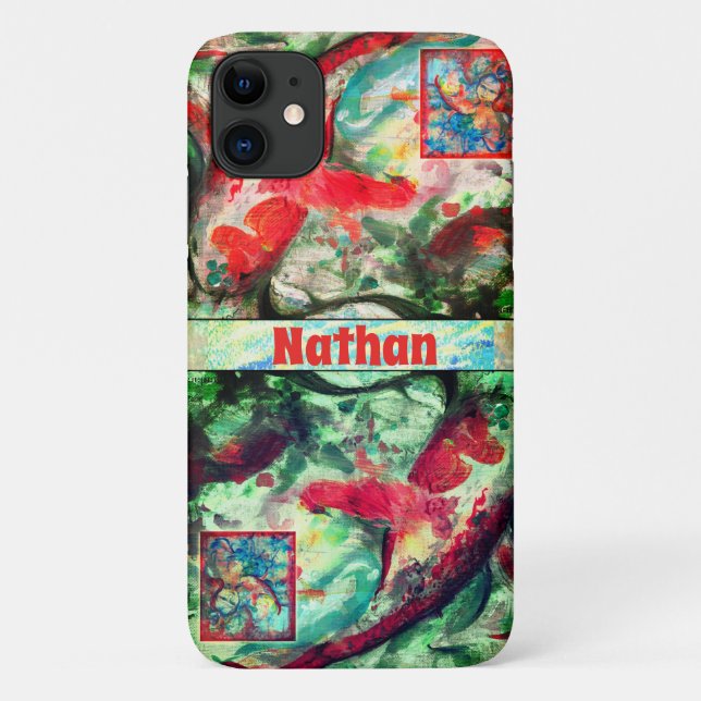 Koi Carp Fish Painting iPhone Case (Back)