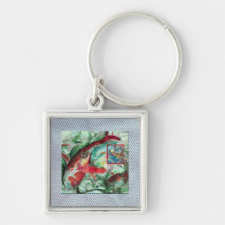 Koi Carp Fish Painting Key Ring