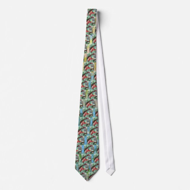 Koi Carp Fish Painting Tie (Front)