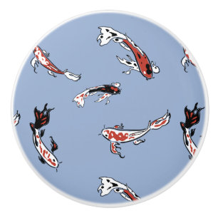 Koi Carp Fish Pattern Ceramic Knob
