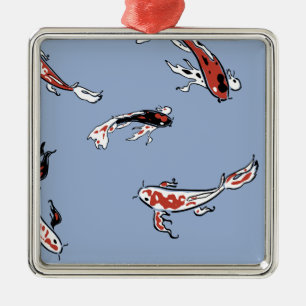 Koi Carp Fish Pattern Christmas Ornament