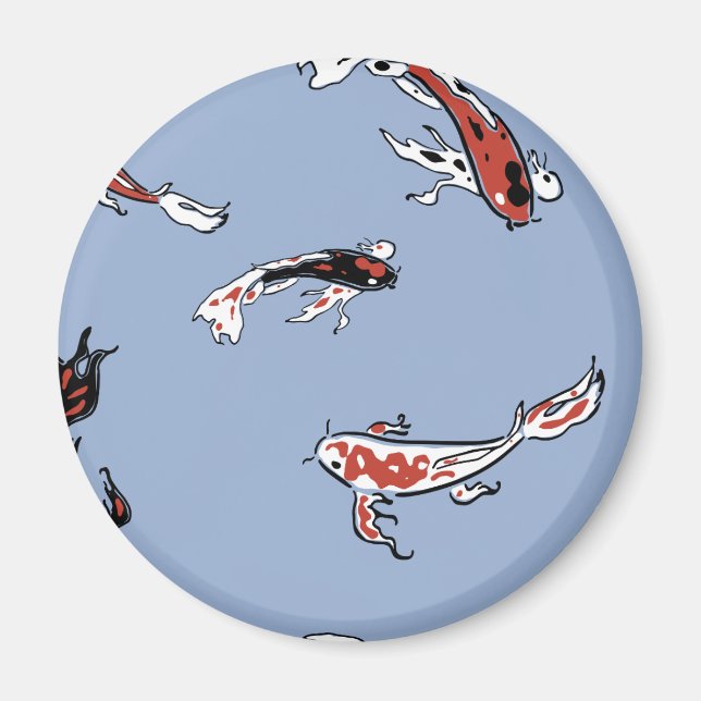 Koi Carp Fish Pattern Magnet (Front)