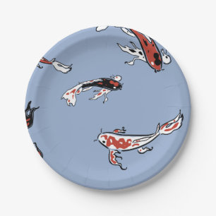 Koi Carp Fish Pattern Paper Plate