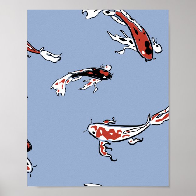 Koi Carp Fish Pattern Poster (Front)