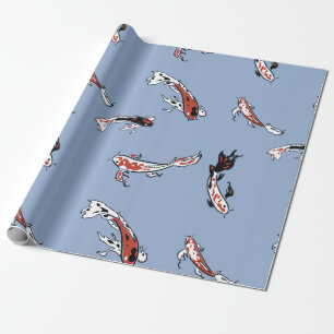 Koi Carp Fish Pattern Wrapping Paper