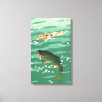 Koi Carp Fish Pond Vintage Classic Ukiyo-e Art