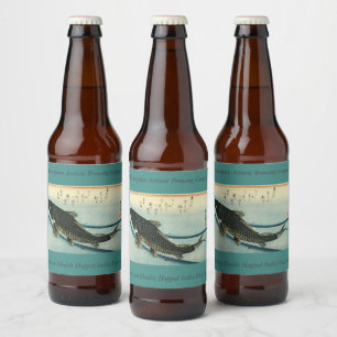 Koi (Carp) - Hiroshige's Japanese Fish Print Beer Bottle Label