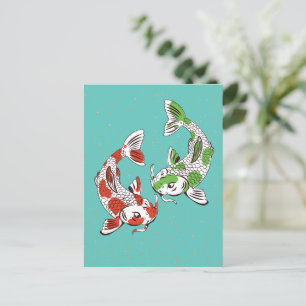 Koi Carp Holiday Postcard
