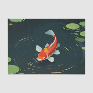 Koi Carp Lotus Pond Serenity Tissue Paper