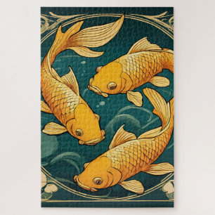 Koi Carp Print 1014 piece Jigsaw Puzzle