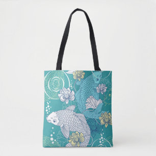 Koi Carp Seamless Pattern  Tote Bags