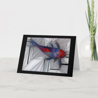 Koi Carp (Stained Glass Style) Greeting Card