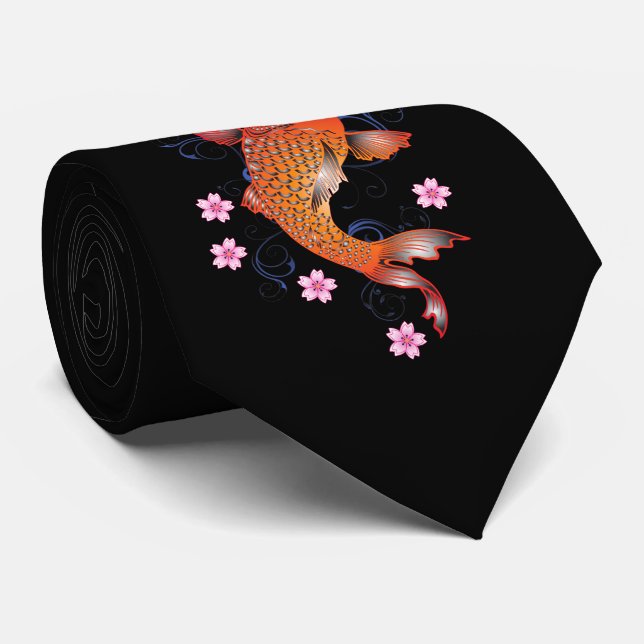 Koi Carp vintage Tie (Rolled)