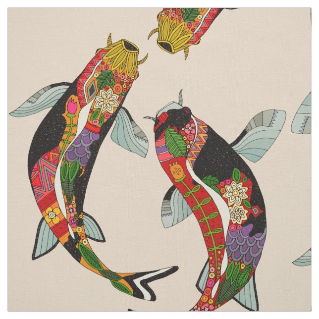 koi chamomile fabric (Swatch)