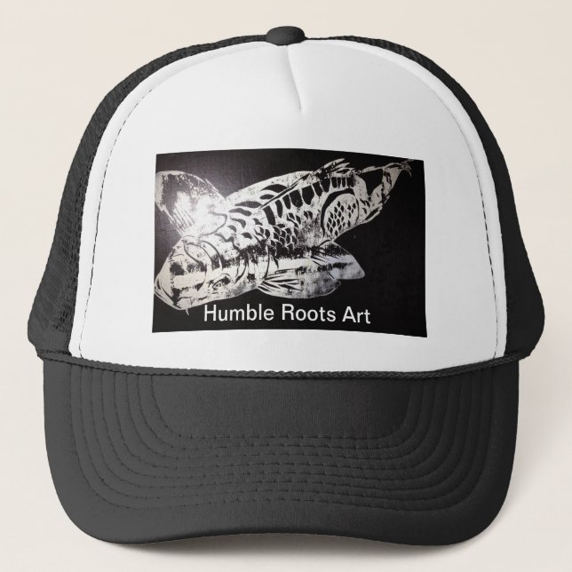 Koi Design Humble Roots Art Hawaii Trucker Hat (Front)