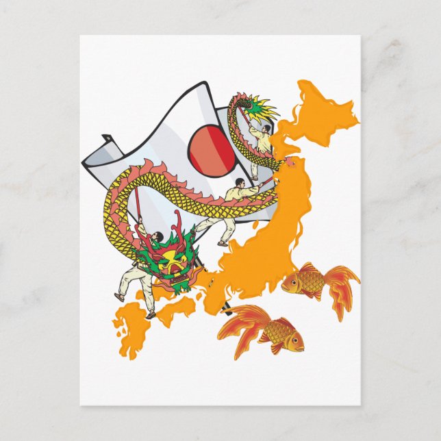 Koi Dragon Postcard (Front)