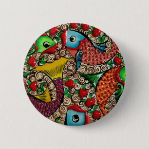 Koi Fish 6 Cm Round Badge