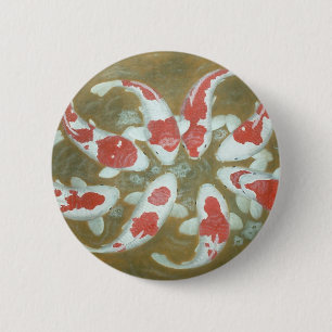 KOI FISH 6 CM ROUND BADGE