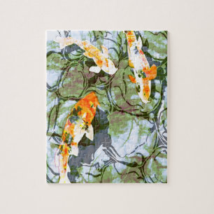 Koi Fish 8" x 10" Puzzle with Tin