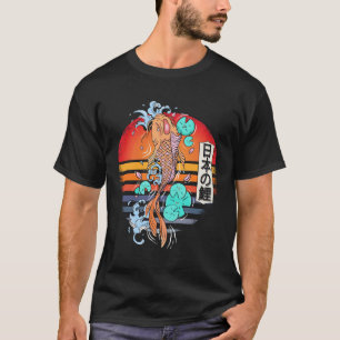 Koi Fish Aesthetic Japanese Artwork Retro T-Shirt