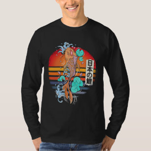 Koi Fish Aesthetic Japanese Artwork Retro T-Shirt