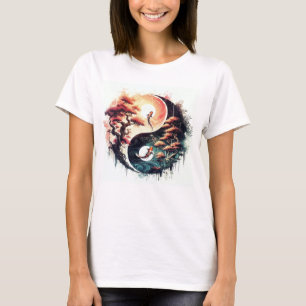 Koi Fish and Cherry Blossom Yin Yang T-Shirt