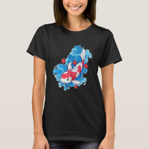Koi Fish And Flowers Japanese Carp T-Shirt