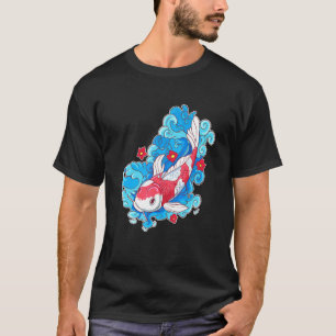 Koi Fish And Flowers Japanese Carp T-Shirt