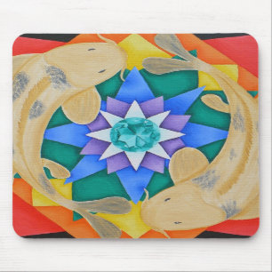 Koi Fish and Lotus Mousepad