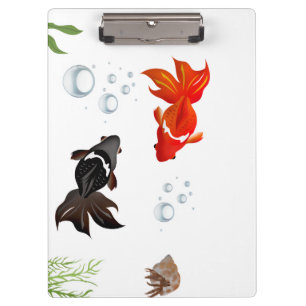  koi fish art, japanese koi, zen decor, underwater clipboard